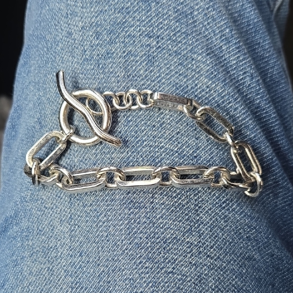 Silver Chain Toggle Bracelet - Men Accessories